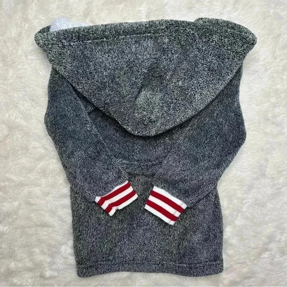Canadiana Bathrobe Tie Waist Hooded Charcoal Grey Size 3T - Picture 11 of 16